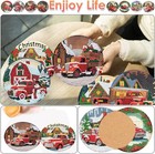 Ijbnhd 8 Pcs Christmas Diamond Art Coasters Kit  4x4x0 1  Truck 