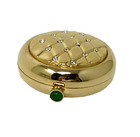 Estate Vtg Tova Beverly Hills Solid Perfume Compact 1980s Jeweled Quilted Signed