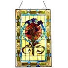 Floral Design Tiffany Style Stained Glass Window Panel Suncatcher Victorian