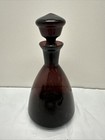 Vintage 8    Amethyst Purple Glass Decanter  With Stopper
