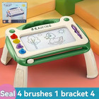 Kids Educational Magnetic Drawing Board W  4 Stamps 1 Pen And 6 Brackets - Green