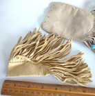 2 Old Native American Buckskin Spiritual Medicine Pouches Fringed Beads Shells