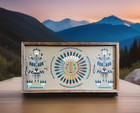 Navajo Sand Painting Large Gladys Ben Sun And Eagle Framed Vtg Native Art 24x12