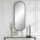 Uttermost Varina 09843 Black Tall Oval Vanity Mirror 22x60