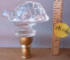 Lamp Finial Large Crystal Glass Turtle Solid Brass  2 3 4  H X 2 3 8 w  ra   