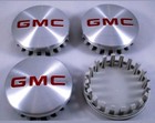 4pcs Gmc Brushed Aluminum Wheel Center Caps 22837060 83mm 3 25  Sierra Yukon 