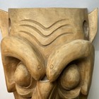 Hand Carved Wood Wooden Oni Demon Mask Devil Wall Decor Souvenir Folk Art