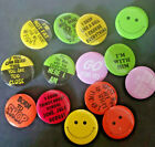 Vtg 1980 s Humorous Metal plastic Pins Randomly Selected Lot Of 10 Nos Sku 171