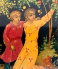 1961 Russian Palekh School Signed Lacquer Box Vintage Fairy Tale