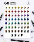 Jusart 60 Colors Automatic Ink Acrylic Paint Markers Dual Tip 3d Print Friendly 