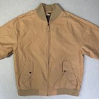 Trevero Men s Harrington Jacket Tan Beige Plaid Lined Bomber Coat Size Xl