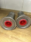 Vintage Pewter Wilton Armetale Salt   Pepper Shakers Plough Tavern Design 4  Euc