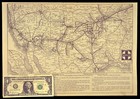 Ca 1916 Vintage Santa Fe Railroad Map Antique Santa Fe Railway Line Map Atsf Rr