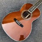 Custom All Solid Wood 39 Inches Spruce Acoustic Guitar Abalone Ebony Fingerboard