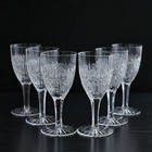 Bohemian Czech 7   Oz  230 Ml  Crystal Wine Glass Hand Cut Queen Lace  Set Of 6