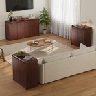  Modern Fluted Sideboard Buffet Cabinet With Storage  Dark Walnut