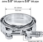 Lokocar 3 Inch V Band Clamp With Flange Male Female Stainless Steel Silver 2pcs