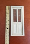 Dollhouse Exterior Front Door W  Windows Etched Panes 1 12 Scale Unpainted Wood