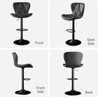 Bar Stools Set Of 2 adjustable Swivel Barstools  Faux Leather Bar Chairs
