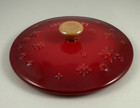 Le Creuset Mini Marmite Star Relief Lid 5  Cerise Stoneware Replacement Lid