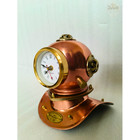 Vintage  Diving Helmet Desk Clock Copper Brass Nautical Maritime Decor