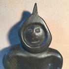Vtg Inuit Eskimo Carved Jade Green Soapstone Figurine Sculpture 6 75    Signed