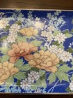 Takahashi Imari Hand Painted Blue Floral Japan Trinket Tray Chinoiserie