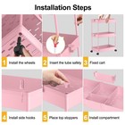 Spacelead 3 Tier Rolling Cart With Wheels  Storage Craft Art 3-layer  Pink