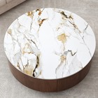 Round Coffee Table With 2 Drawers And Sintered Stone Top  Modern Living Room