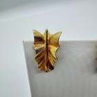 Vintage Gold-tone Leaf Clip-on Earrings     Textured Mid-century Modern Design