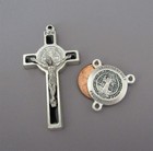 Rosary Center Crucifix   Paters Set   Saint Benedict Centerpiece Beads Italy 8pc