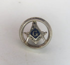 Vintage Small Silver Masonic Outline Lapel Screwback Pin Freemason