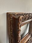 Ornate Wood Carved Picture Frame Rococo Style Brushed Gold Brown Molded Plastic