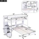 Twin Over Full Bunk Bed With Storage Staircase Kids Bunk Bed With Desk   Shelves
