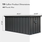 120 Gallon Dark Outdoor Storage Deck Box Waterproof Lockable Steel Large Patio