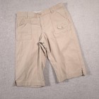 Lee Shorts Womens 10 Petite Khaki Bermuda Comfort Waistband Pockets Stretch