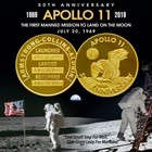 Apollo 11 50th Anniv Commemorative Nasa Space Medallion 1 25  Coin 24k Gold Clad