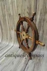 Nautical Wooden Ship Steering Wheel Pirate Decor Wood Brass Fishing Wall Boat