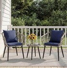 Grey 3 Piece Patio Bistro Set  Outdoor Furniture  Porch  Backyard  Deck
