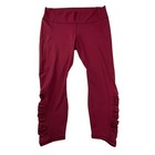 Nwt Fabletics High-waisted 3x Pureluxe Ruched 7 8 Leggings Burgandy Yoga Workout