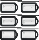 Usa Luggage Tags  black  6 Pk   Bag Tag For Baggage  Suitcase Tags Bulk