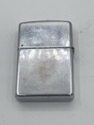 Vtg 2002 Zippo Flat Bottom  Brushed Chrome Cigarette Lighter