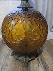 Vintage Amber Globe Lamp Mid Century Modern Decor