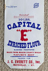 Vintage Capital  e  Flour Maysville Ky   10 Lb  J c  Everett White Paper Bag