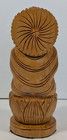 Buddha Sitting On Lotus Statue Carved Wood Pre-owned  6  Inches Tall
