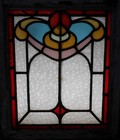 Pretty Detailed Old English Leaded Stained Glass Window 19 1 2 x 22 1 2 