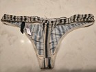 Vintage Victoria s Secret Sexy Little Things Thong Striped Medium Embroidered 08