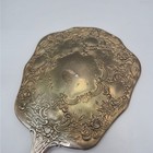 Vintage Silver Plated Handheld Vanity Mirror Victorian Floral Scrollwork 9 25 
