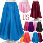 Kids Girls Long Ballet Skirt Lyrical Praise Dance Skirt Modern Dance Costume
