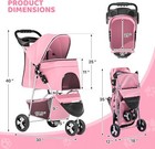3-wheel Pet Stroller  Foldable Travel Jogger For Small   Medium Dogs   Cats